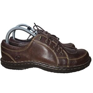 Born Shoes womens 9.5 Brown Leather Lace Up chunky Comfort Walking M/W WS2432